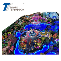 Modèle architectural imprimé en 3d pour parc d'attractions, architecture paysagère abondante