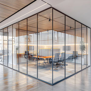 Divisorio in vetro con cornice personalizzata fonoassorbente in vetro temperato divisore da parete uso ufficio configurazione rapida in stile moderno - Product Image 3