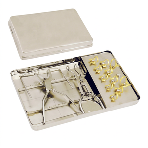 Dental Rubber Dam Kit Stainless Steel Clips <b>Punch</b> Instrument <b>Set</b> with Metal Case Manual Surgical Tools Class I - Product Image 1