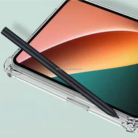 Sarung Xiaomi Redmi Pad, dengan dudukan pensil Funda untuk Xiaomi Redmi Pad SE 11 inci 2023 dudukan lipat 3 transparan lembut kulit sarung Tablet pintar TPU