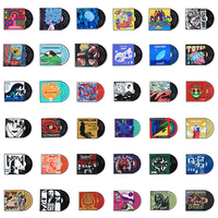 Broches personnalisées en alliage de zinc émaillé, motifs disque vinyle et musique, badges d'Halloween, accessoires émaillés à la four, vente en gros, OEM