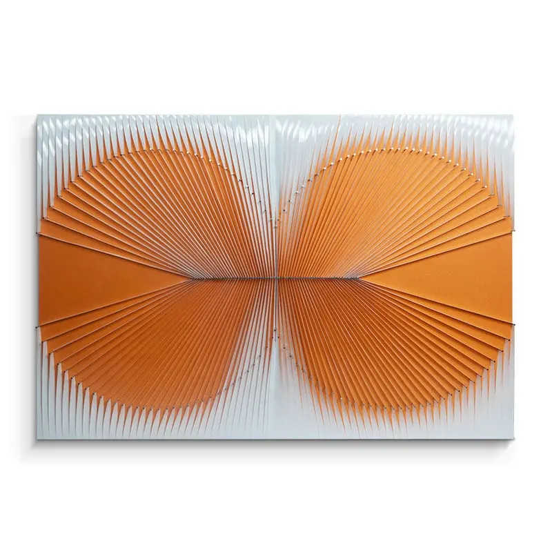 75*110cm Custom Modern Orange Farfalle Leather 3D Wall Art for Hotel