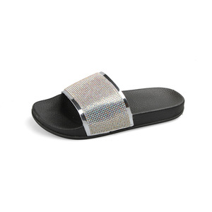 Sandales plates personnalisables pour femmes, style décontracté, pour l'extérieur, avec décorations brillantes - Product Image 1