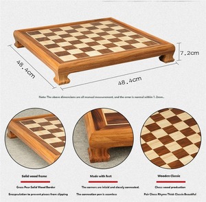 Tavolo da <span class=keywords><strong>Scacchi</strong></span> in Legno Padauk di Alta Qualità con Gambe Rialzate e Superficie Liscia per Gioco Professionale e Occasionale - Product Image 5