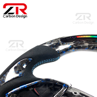Modification de l'intérieur de la voiture, volant de course en fibre de carbone forgée personnalisé avec LED RPM améliorées pour Chevrolet Camaro ZL1 SS 2SS