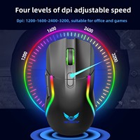Souris de jeu lumineuse RVB sans fil 2.4G double mode filaire droitier 1200 DPI programmable conception ergonomique ordinateur USB