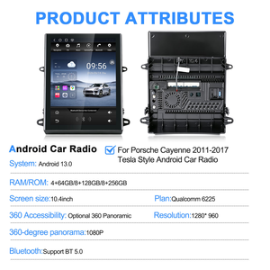 Navihua New Design 10.4 inch Android Car Radio Multimedia for Porsche Cayenne 2011-2017 Carplay GPS DSP Auto Stereo DVD <b>Player</b> - Product Image 2