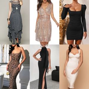 Vestido de cóctel de gama alta Vintage para mujer sexy de <span class=keywords><strong>segunda</strong></span> <span class=keywords><strong>mano</strong></span> a bajo precio, nuevo estilo, mixto y combinado, gran oferta - Product Image 3