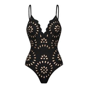 Maillot de bain une pièce sexy pour femme, coupe coquine amincissante, avec découpes festonnées et col en V, monokini, personnalisable avec logo - Product Image 1