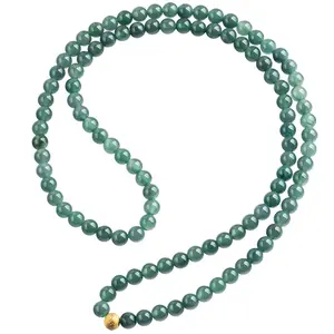 Collar de cuentas de Jade de jadeíta Natural genuina, cadena de suéter para mujer, tres círculos, catenaria de mano, Jadeíta al por mayor XL02