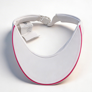 White Sports Sun Visor with Pink Trim-UPF50+ Quick Dry Tennis/Golf Visor <b>Hat</b> for Unisex Fashion Custom Logo Option - Product Image 5