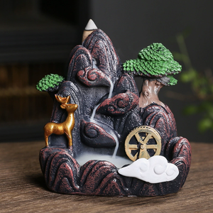 Porta Incenso in Ceramica a Cascata per Coni, Bruciatore a Riflusso, Diffusore Anti-Odore per Bakoor, Decorazione Casa, Set Regalo - Product Image 4