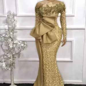 beaded linen dress Luxury See Through Sleeves Evening Dress With Intricate Beaded and Bac –  DESIRE DRESS main image 1