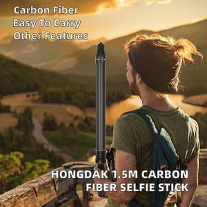 Perche à selfie télescopique légère et flexible en fibre <span class=keywords><strong>de</strong></span> carbone <span class=keywords><strong>de</strong></span> 1,5 m pour Insta360 DJI Osmo 360 GoPro Max - Product Image 2
