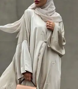 Customized Dubai modesty muslim party dress cardigan women's robe Open Abaya fashion abaya Embroidery