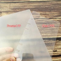 A5 Frost Top Tab Divisor Planner Carpeta de hojas sueltas Páginas de repuesto de plástico PP con 6 agujeros