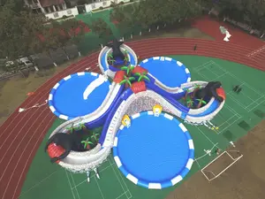 Outdoor Inflatable Water Amusement Park Design Inflatable Land Water Park Inflatable Commercial Water Park Games