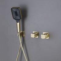 Matériau en cuivre doré brossé de qualité supérieure Aideal dans le système de robinet de pluie de douche dissimulé au mur
