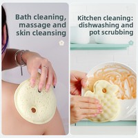 Éponge en loofah d'algues marines JLY, brosse de nettoyage pour la cuisine, éponge à récurer, serviette de bain