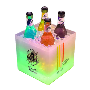 Cubo de Hielo de Alta Gama con Acabado Dorado para Restaurantes y Bares, Cubo de Champán LED Personalizable para Suministros de Hotel - Product Image 2