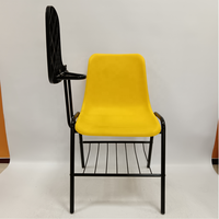 Chaise d'école ergonomique populaire pour étudiants, avec bureau d'écriture et porte-livres, en plastique à quatre pieds