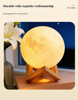 Lampe de Noël LED en forme de lune avec télécommande, contrôle tactile, minuterie, variateur d'intensité, veilleuse créative pour la décoration de chambre à coucher et de chevet
