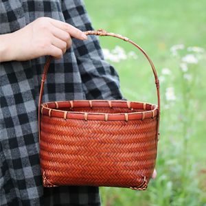 <b>Bamboo</b> Woven Storage Baskets Rectangle Handmade For Kitchen Food <b>Container</b> Neatening - Product Image 2