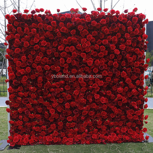 E6 8ft x 8ft Roll Up 3D 5D Rose Flowerwall Panneau <span class=keywords><strong>de</strong></span> Fond Soie Artificielle <span class=keywords><strong>Bordeaux</strong></span> Vin Rouge Fleur Mur pour Décoration <span class=keywords><strong>de</strong></span> Boutique <span class=keywords><strong>de</strong></span> Mariage - Product Image 2