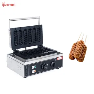 Commercial kitchen snack machine 6 pcs stick corn hotdog waffle maker for sale