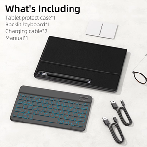 Đối với Samsung Galaxy Tab S9/FE 11 inch có thể tháo rời từ PU da bàn phím trường hợp không dây trẻ em bằng chứng trường hợp máy tính bảng với chủ - Product Image 4