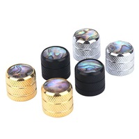 Guitar Parts Premium Metal Guitar Potentiometer Knob With Carved Abalone Inlay Volume Tone Control Rotary Switch Cap
