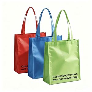 Bolsa Reutilizable de Tela No Tejida con Asa Larga, Personalizada con Logotipo Impreso en Serigrafía a Color - Product Image 1