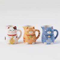 Pichet à eau en céramique avec motif de chat peint à la main, 30 oz, carafe à eau en forme de chaton