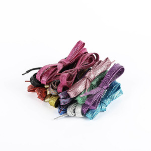 Lacets/lacets plats personnalisés, couleur de noël colorée, paillettes métalliques, fabrication de lacets/lacets de chaussures - Product Image 3