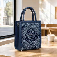 Sac à main de luxe pour femme en soie et cuir véritable, chic et tendance, avec poignée supérieure, idéal pour les boutiques et les cadeaux