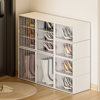 Nouveau design en plastique armoire à chaussures stockage maison boîte à chaussures stockage en plastique