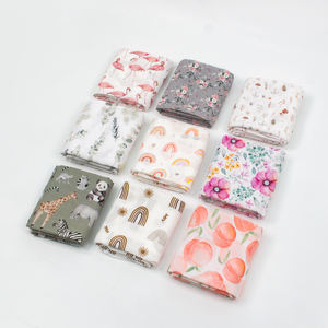 بطانيات ولفائف استقبال الأطفال والرضع من قماش الموسلين الشاش مصنوعة من قطن الخيزران العضوي بطباعة مخصصة - Product Image 3