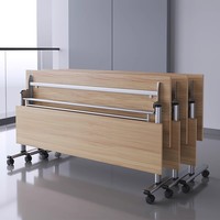 Table de formation pliable peu encombrante avec roulettes - Bureau de conférence multifonctionnel à combinaison libre