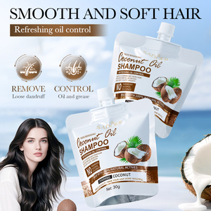 SADOER Champú nutritivo de aceite de coco Control de aceite esponjoso Aceite limpio para el cabello y la suciedad Eliminar la caspa suelta Productos para el cuidado de la piel del cabello - Product Image 2