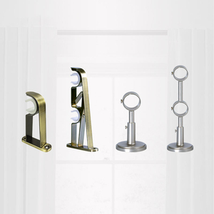 Supports de <span class=keywords><strong>tringle</strong></span> à rideaux en métal bronze antique modernes, supports fixes doubles à <span class=keywords><strong>fixation</strong></span> murale pour kit de quincaillerie de décoration intérieure - Product Image 5
