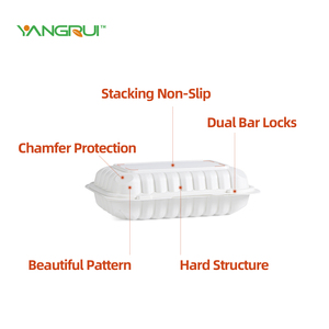 Thân Thiện Với Môi Trường Dùng Một Lần PPMF Nhựa PP Foam Container Takeout Thay Thế 9X6 Vỏ Sò Trắng Bản Lề Để Đi Container Thực Phẩm - Product Image 6