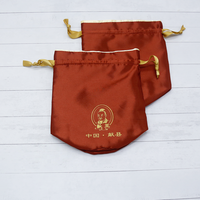 Sacs personnalisés à double couche et à cordon de serrage, pochettes pour vin en satin, personnalisés, pièces