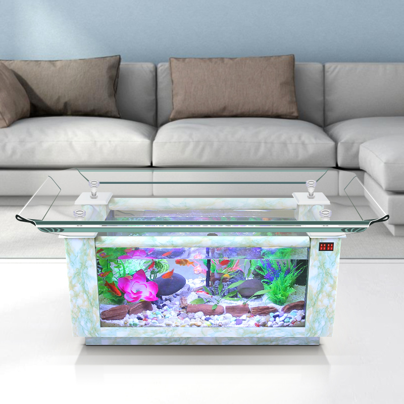 Octagonal Eco-Friendly Glass Fish Tank Coffee Table 300L, OEM