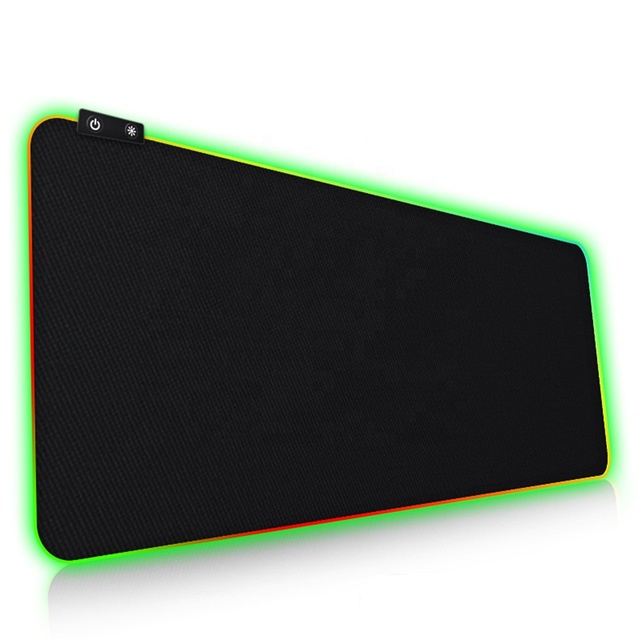 High Quality Micro Woven Cloth Glowing Lighting Waterproof Personalized Custom Logo Rubber Large Led Rgb Gaming Mouse Pads