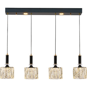 Crystal Chandelier Long Strip Bar Counter Multi Head LED Pendant <b>Light</b> Home Kitchen <b>Lighting</b> - Product Image 4
