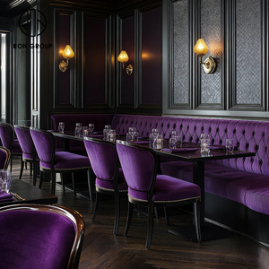 Juego de Mesa y Sillas de Piedra Sinterizada Cuadrada de Lujo, Color Púrpura Terciopelo, para Cafetería, Restaurante, Muebles de Sofá, Asientos de Cabina - Product Image 3