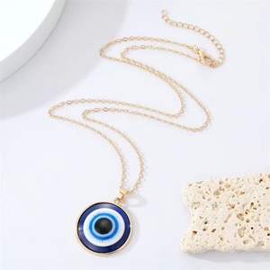 Elegante Collar Coreano de Acero Inoxidable con Colgante de Ojo en Oro Sólido de 14K, Estilo Y2K, para Mujeres, Hombres y Niñas - Product Image 2