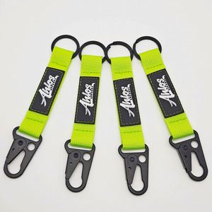 Custom High Visibility Neon Green Durable Nylon Webbing Keychain <b>Lanyards</b> for Safety & Workwear Promotional Gifts - Product Image 4