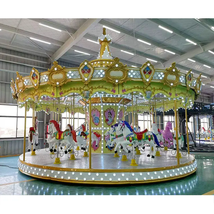 Beliebte Messegelände Attraktion 24 Sitze Vergnügung spark Fahrt Kinder Merry Go Round Horse Karussell Zum Verkauf