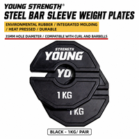 Set Plat Beban Fraksional Hitam Berlapis Karet Oktagonal Ramah Lingkungan Anti-Selip 0.25 0.5 0.75 1 1.25kg Plat Dumbbell Barbell
